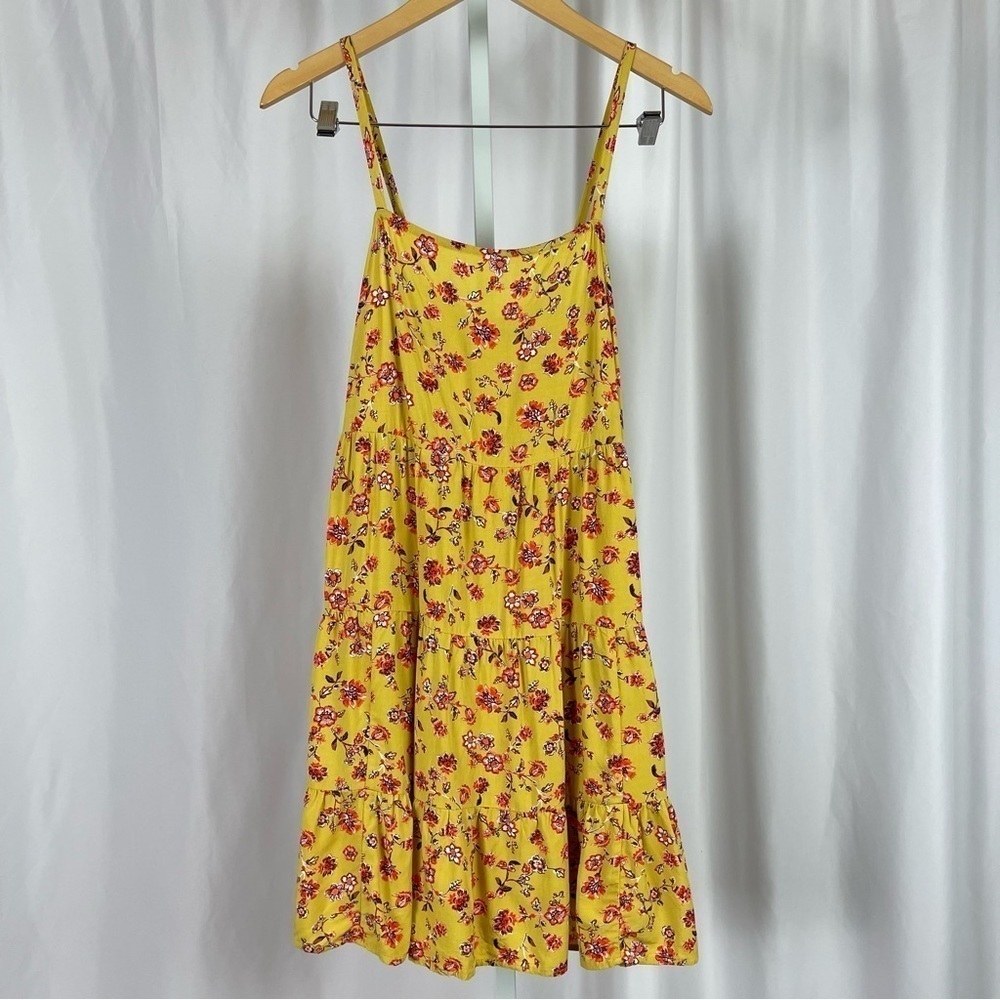 Old Navy Medium Floral Ruffle Boho Swing Tiered Dress Summer Cottagecore Pockets